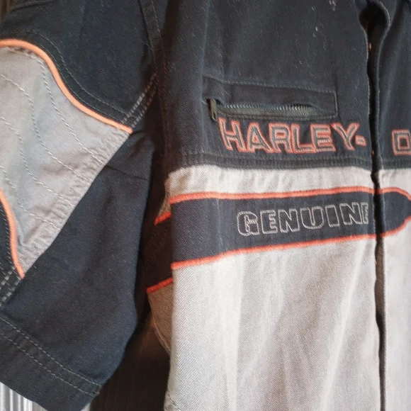 Harley Davidson Motorcycles Genuine Button UpMechanic Shop ShirtEmbroidered
